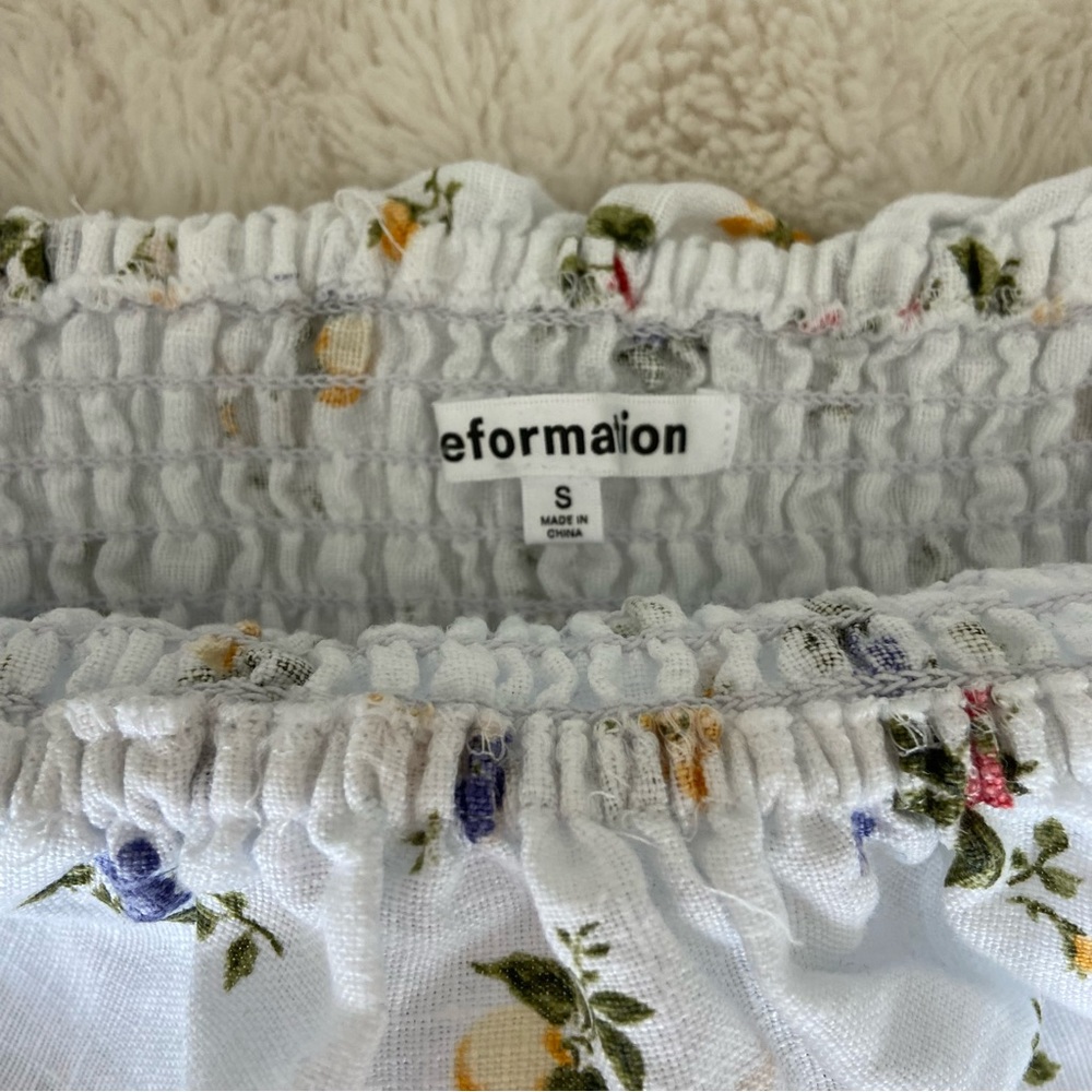 Reformation White Floral Strapless Top - Picture 7 of 11